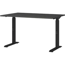 Germania Schreibtisch GERMANIA "Lemont", grau (graphit, schwarz, graphit), B:120cm H:68cm T:80cm, Tische, Schreibtisch, Mechanisch höhenverstellbarer Schreibtisch