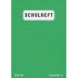 Independently published Schulheft A4 Lineatur 4: Liniert 50 Blatt | 4 Klasse Schreibheft Din A4 Lineatur 4 Ohne Rand | 4 Schuljahr Homeschooling und Schulanfang | Grün