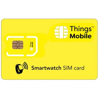 SIM-Karte für SMARTWATCH für SENIOREN - Things Mobile - mit weltweiter Netzabdeckung und Mehrfachanbieternetz GSM/2G/3G/4G. Ohne Fixkosten und ohne Verfallsdatum. 10 € Guthaben inklusive