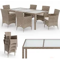 CASARIA Polyrattan Set 7-tlg. Beige