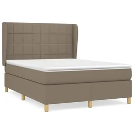 vidaXL Boxspringbett 140 x 200 cm Taupe