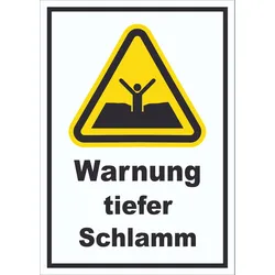 Schild Warnung tiefer Schlamm A5 (148x210mm)