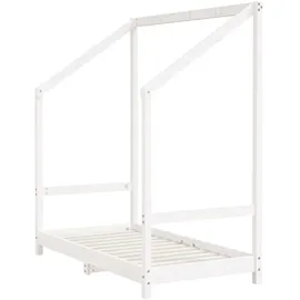 vidaXL Kinderbett Weiß 70 x 140 cm Kiefer massiv weiß