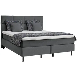Uno Boxspringbett, Blau, ¦ Maße cm, 160x200 cm, Goldenes M, Made in EU, gepolstertes Kopfteil, Stoffauswahl, Topper durchgehend, in verschiedenen Größen erhältlich, Partnermatratze mit durchgehendem Bezug, Kopfteilauswahl, Schlafzimmer, Betten, Doppelbetten