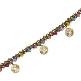 LASCANA Fußkette mit Anhänger Damen braun-bunt Gr.