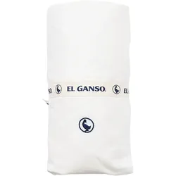 El Ganso - Spannbettlaken 200x200+30cm mit Klappe Weiß - 100% Baumwolle 180TC mit Sticklogo