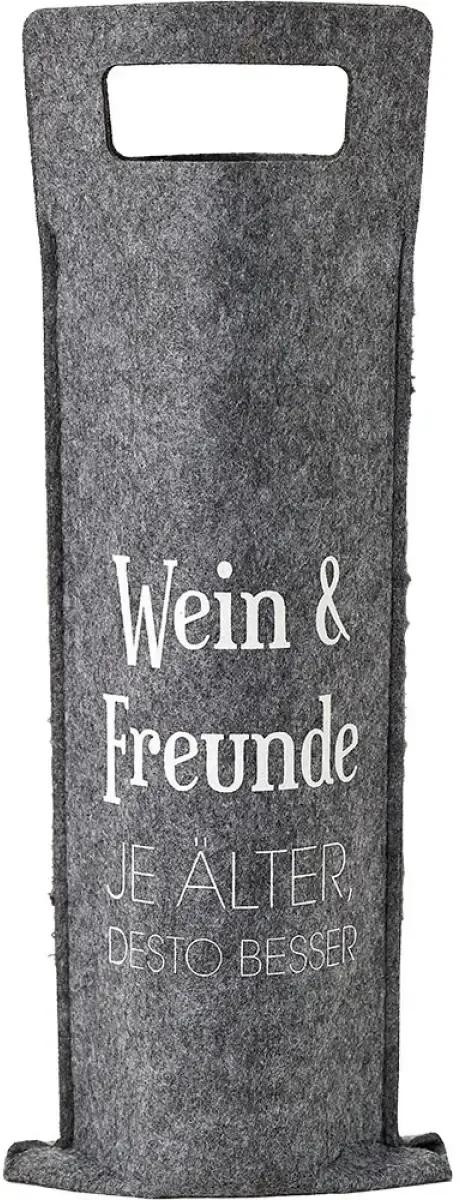 Geschenktüte Filz 'Wein & Freunde' für 1 Flasche