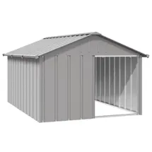 vidaXL Hundehütte 116,5 x 153 x 81,5 cm Stahl Grau