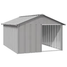vidaXL Hundehütte 116,5 x 153 x 81,5 cm Stahl Grau