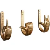 Riess-Ambiente Extravagante Kleiderhaken Fingers Gold 3er Set Wandgarderobe