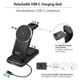 Logilink 4-in-1 Ladestation MagSafe kompatibel, - schwarz