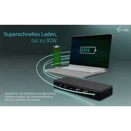 iTEC i-tec Thunderbolt 4 Dock Gen3 - 8K/4K, 2x DP, 1x 2.5 GBit LAN, 4x USB-A (5 Gbps), 1x USB-A 2.0, 1x USB-C, SD/FC, 92W PD, 140W USB-C Netzteil