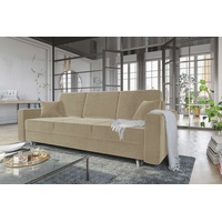 Stylefy 3-Sitzer Carmen, Sofa, Schlafsofa, Sitzkomfort, mit Bettfunktion, mit Bettkasten, Modern Design beige
