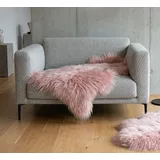 KUHFELL online & NOMAD Fellteppich ECHTES ISLAND LAMMFELL LANGWOLLIG SCHAFFELL TEPPICH XL IN DIV. FARBEN rosa 120 cm