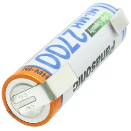 AccuCell Panasonic Mignon AA NiMH Akku HR-3U 2700mAh mit Lötfahne in U-Form