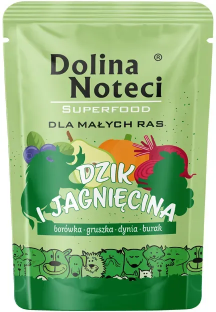 Dolina Noteci Superfood Nassfutter für kleine Hunderassen mit Wild und Lamm 100g