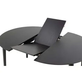 VCM Esstisch Ø115/154cm inkl. Zusatzplatten schwarz
