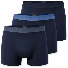 SCHIESSER Herren 3 Pack Boxershorts Bio Baumwolle Multipack - 95/5 Cotton in Blau L