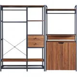 [en.casa] Garderobenständer 2er Set Larem 2 Schubladen 1 Schrank
