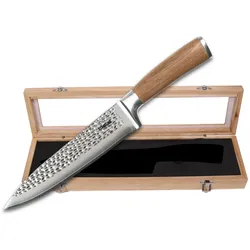 STONELINE® Hammerschlag Kochmesser 34 cm, aus Damaszenerstahl