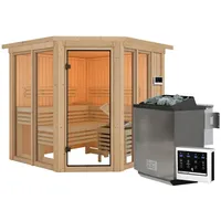 Karibu Sauna Airi Superior mit Eckeinstieg 68 mm Inkl.