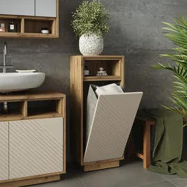 Vicco Beatrice Wäscheschrank 38 x 93 cm Cashmere/Artisan-Eiche Holz