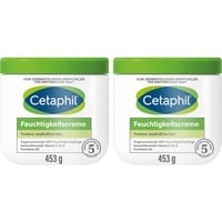 Galderma Laboratorium CETAPHIL Feuchtigkeitscreme, 2x453g, Für trockene, empfindliche Haut, Spendet intensiv 48h Feuchtigkeit und stärkt die Widerstandskraft, Mit Vit B3, Provitamin B5, Sonnenblumenöl, Mandelöl, Glycerin