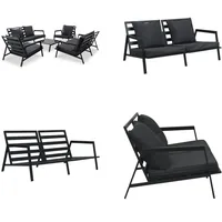 vidaXL 5 tlg. Garten Lounge Set mit Auflagen Aluminium Dunkelgrau - Gartensofa - Gartensofas - Garten Lounge - Garten Lounges - Grau