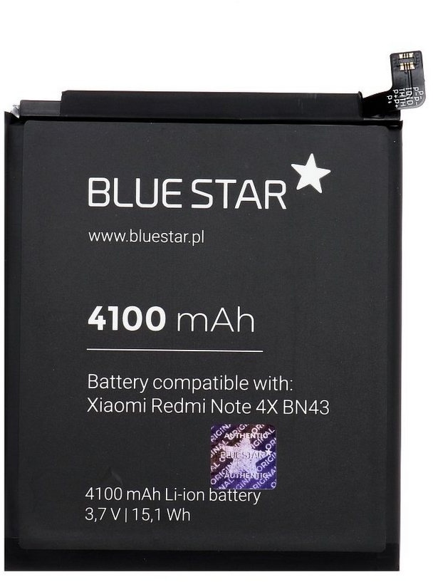 BlueStar Akku Ersatz kompatibel mit Xiaomi Redmi Note 4X 4100mAh Li-lon Austausch Batterie Accu BN43 Smartphone-Akku