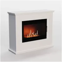 GLOW FIRE Echtfeuer-Dekokamin Skien XL Vision Ethanol Kamin, Bioethanol Kamin mit 3h Brenndauer, Heizleistung bis 2KW weiß