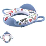 Lorelli Toilettensitz Rückenlehne Handgriff gepolstert, Spritzschutz, Kunststoff dunkelblau