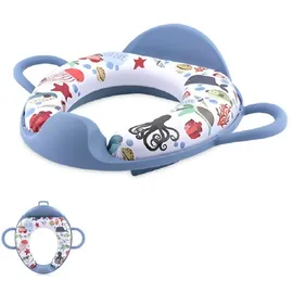 Lorelli Toilettensitz Rückenlehne Handgriff gepolstert, Spritzschutz, Kunststoff dunkelblau