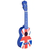 Stagg US UK-FLAG Soprano Ukulele Linden mit Tasche blau