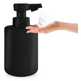 Mamiddle Seifenspender Automatisch mit Sensor Infrarot Seifenspender Elektrischer IPX5 Wasserdicht Type-C Aufladung mit Sensor Infrarot Bewegungssensor für Küche & Bad (Schaumtyp - Schwarz ABS)