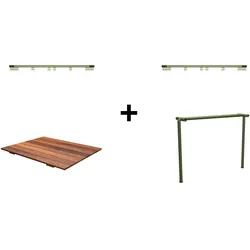 AVANTI Esstisch Erweiterung Thermo-Esche Olivgrün 153 cm