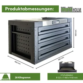 Trutzholm Werkzeugkiste 4 Schubladen leer schwarz