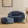 I.C.O.N. Icon Sitzsack mit Hocker Cord, Denimblau, Sitzsack Erwachsene mit Füllung, Bean Bag, Cord Sessel, Lounge Sessel, Lounge Stuhl, Schlafzimmer, Wohnzimmer, Wohnzimmer Möbel