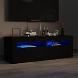 SECOLI TV Schrank led 120cm TV Lowboard mit LED TV Board LED Lowboard TV Schrank Fernsehschrank fernsehtisch tv Cabinet tv Bank TV möbel-Schwarz-120x35x40 cm