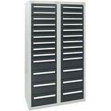 Stumpf Schubladenschrank Serie T-100/35-1, RAL 7035/7016, 26 Schubladen