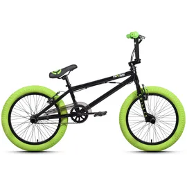 chilliz BMX Freestyle 20 Zoll XB.01 schwarz-grün Kinder, Erwachsene V-Brake 360° Rotor - schwarz,