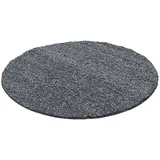 KADIMA DESIGN Teppich RHEIN Shaggy Langflor Wohnzimmer Schlafzimmer Waschbar Einfarbig, Rund, Höhe: 32 mm, Grau, 120x120 cm, Wohnzimmerteppich Strapazierfähig Waschbar grau Rund | 120 cm x 120 cm x 32 mm