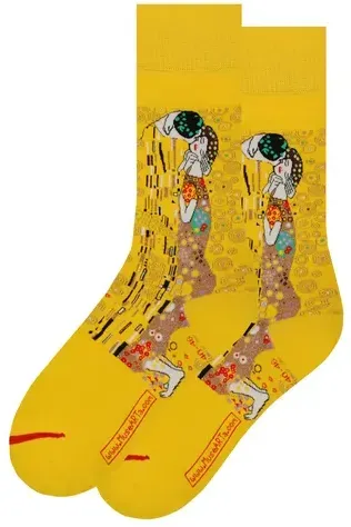 MuseARTa Unisex Socken Gustav Klimt - Der Kuss - YELLOW - 36-40