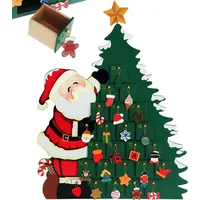 DEUBA Adventskalender zum Befüllen 24 Türchen wiederverwendbar Bunt Bemalt