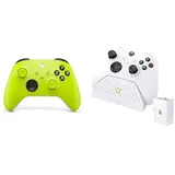 Xbox Wireless Controller Electric Volt+Venom Ladestation mit wiederaufladbarem Akku – Weiß Series X & S One