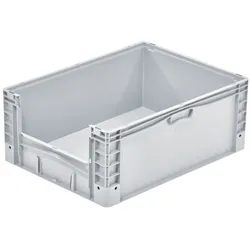 PROREGAL Euro-Norm Großbehälter Insight | HxBxT 32x60x80cm | 133 Liter | Grau  | Eurobehälter, Transportbox, Transportbehälter, Stapelbehälter