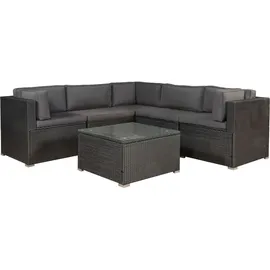 Juskys Nassau Lounge-Set schwarz/grau