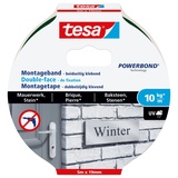 Tesa Powerbond Montageband für Ziegel und Stein, 10 kg Haltekraft pro Meter - doppelseitiges Montageklebeband für Innen und Außen - 5 m x 19 mm