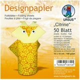 Ursus 22816899 - Designpapier Citrine, 100g/qm 10x10cm VE=50 Blatt sortiert 10 Designs