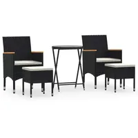 vidaXL Garten-Bistro-Set 5-tlg. Schwarz