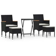 vidaXL Garten-Bistro-Set 5-tlg. Schwarz